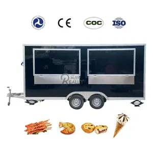 Crème glacée molle Hot Dog Snack Street Food Cart avec roues Mobile Catering Concession Food Warmer Trailer Simple Design