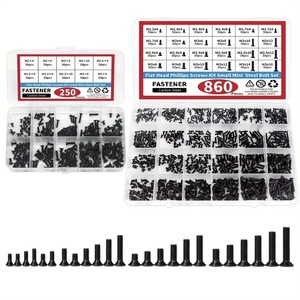 Sanya <b>Miniature</b> Computer Screw Set 250/860 Pcs Black Carbon Steel Sink Head Machine Screws For Electronics Repair - Product Image 1