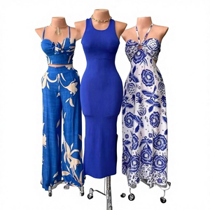 Vestido de Moda al por Mayor para Mujer, Estilo Dulce Floral de Primavera, Cintura Alta, Cuello en V, Falda Larga - Product Image 4