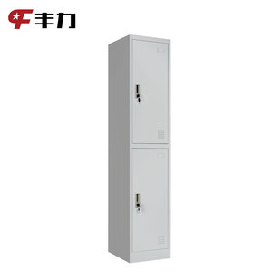 Armoire métallique simple à 2 portes pour vêtements, type casier, économique - Product Image 1