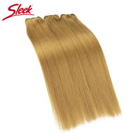 Extensions de cheveux naturels Remy brésiliens blond miel couleur 27, lisses, double trame, 26 pouces
