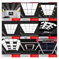 Lumière LED en nid d'abeille à neuf grilles pour station de lavage de voitures, indice de protection IP20, blanc, 100-240V, pour poste de travail de réparation de machines et atelier de detailing