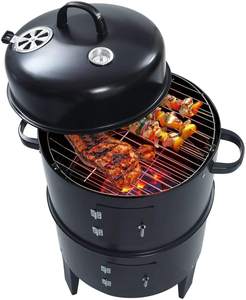 Barbecue d'extérieur instantané en fonte et acier inoxydable, type seau, au charbon de bois, avec fonction fumoir - Product Image 2