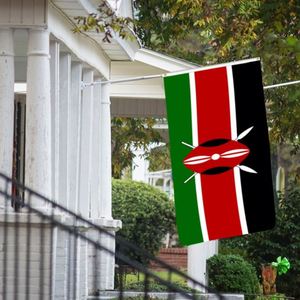 3x5Ft Kenya <b>Flag</b> Polyester With Two Brass Grommets Single Layer Hanging Outdoor and Indoor Deco - Product Image 4