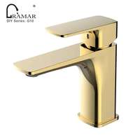 Robinet mélangeur de lavabo contemporain en laiton à cartouche céramique, monocommande, monotrou, noir mat, certifié NSF CUPC