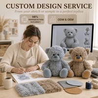 Peluche d'ours en peluche douce grise et taupe avec revêtement en poils bouclés et coussinets pour les pieds, animal en peluche pour la décoration du canapé et cadeau confortable
