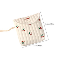 Sac de rangement portable mignon et moderne en tissu de coton pour serviettes hygiéniques, serviettes menstruelles et rouges à lèvres