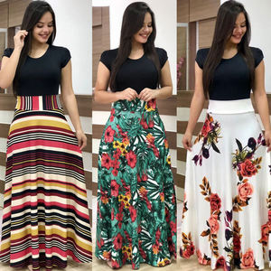 女性碎花马克西连衣裙舞会晚礼服女性夏季沙滩休闲长裙 - Product Image 1