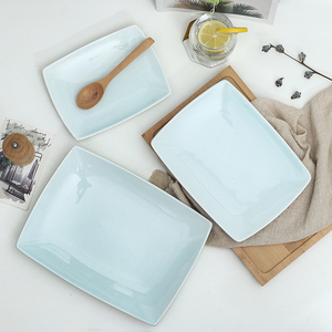 <span class=keywords><strong>Plat</strong></span> <span class=keywords><strong>rectangulaire</strong></span> en céramique, assiette à gâteau peu profondes, <span class=keywords><strong>plat</strong></span> à Dessert pour le restaurant 1 pièce - Product Image 4