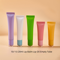 Tube vide pour cosmétiques (brillant à lèvres, huile à lèvres, baume à lèvres) - Emballage en tube de couleur verte et jaune à pointe incurvée compressible pour rouge à lèvres