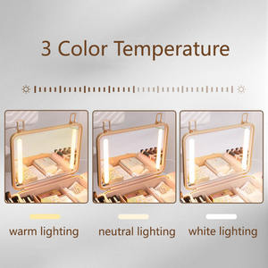 Borsa <span class=keywords><strong>Professionale</strong></span> per Cosmetici Valigetta per Trucco <span class=keywords><strong>Trousse</strong></span> De Maquillage Beauty Box con Coperchio Borse Alla Moda per Artisti con Specchio - Product Image 3