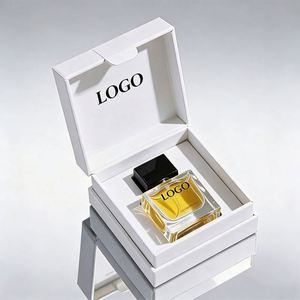 Minimalist Modern 30ml 50ml Square Glass Perfume Bottle with Black Cap & Premium <b>Gift</b> <b>Box</b> - Product Image 2