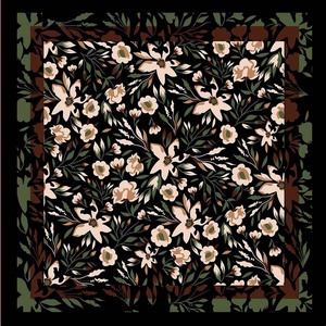70x70cm Polyester Satin <b>Square</b> <b>Scarf</b> Floral Print Neck <b>Scarves</b> for Women Spring Summer Autumn Daily All-match - Product Image 3