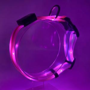 Led Light-Up Hondenluminescentie Kraag Lopende Riem Nylon Materiaal Met Rubberen Coating Niet-Verstikkende Huisdieraccessoires - Product Image 4