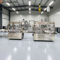 Machine de remplissage automatique à 4 têtes pour spiritueux et huile de cuisson, machine industrielle de remplissage d'eau avec rinçoir de bouteilles