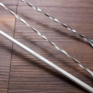 耐久性のある軽量モダンステンレススチールデュアルヘッドデュアル使用フラットウェアロングハンドルアイススプーン攪拌フォークカトラリーパーティー用 - Product Image 5