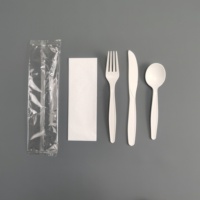 Prix de gros usine Ensemble de couverts jetables biodégradables en amidon de maïs (couteau, fourchette et cuillère)