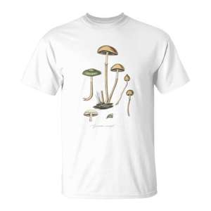 T-shirt vintage à motif champignon, imprimé botanique Agaricus Semiglobatus, taille adulte unisexe - Product Image 1