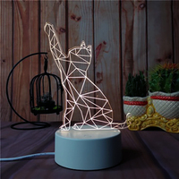 Interrupteur tactile hologramme 3D Luminaria Lava Lamp Changing Deco Gift Illusion Unique Lamp Acrylic Night Light