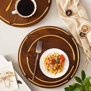 Wooden Pattern Serving <b>Trays</b> Acacia Material Small And <b>Large</b> Sizes Residential Use - Product Image 1