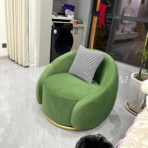 Sillón Giratorio Individual de Diseño Escandinavo Zxm, Muebles de Sala de Estar Casuales de Lujo Accesible, Terciopelo/Lana de Cordero Personalizable - Product Image 6