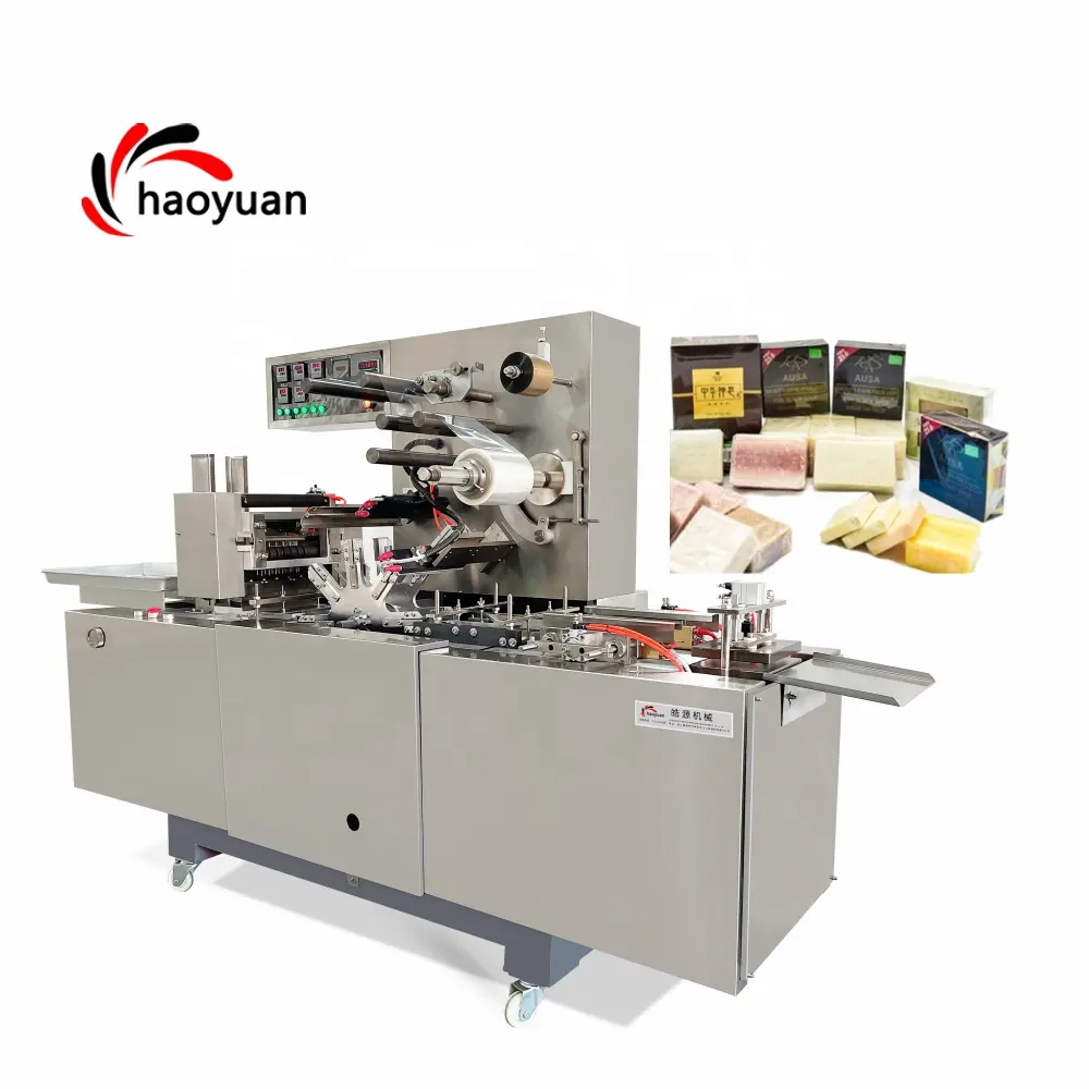 HY-210 Haoyuan 30-50 bags/min Automatique 3D Cellophane Emballage Boîte à Savon Cellophane Machine D'emballage