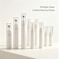 Flacon pompe airless à bille roulante 5ml 10ml 15ml Blanc nacré – Contenant airless pour soins de la peau, baume à lèvres, sérum pour les yeux, crème