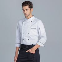 Vêtement de Travail de Chef Tesimei pour Hommes à Manches Longues pour la Cuisine Hôtels Restaurants Occidentaux Cantines Restauration Uniformes de Restaurant et Bar