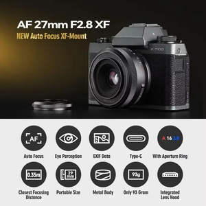 Ttartisan เลนส์กล้องโฟกัสอัตโนมัติ F2.8 27มม., สำหรับเลนส์กล้อง Nikon ติดตั้งสำหรับ Fuji x Fujifilm <span class=keywords><strong>XF</strong></span> สำหรับ Sony E Xt100 Xa7สำหรับเลนส์ตา - Product Image 2