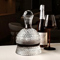 Carafe Rotative de Luxe Discret Haut de Gamme en Cristal Transparent pour la Maison, Distributeur Élégant de Vin