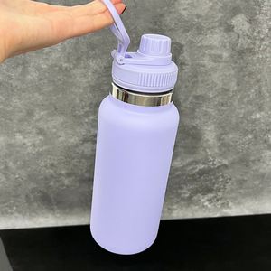 32oz Powder Coated Vacuum Insulated Double Walled Stainless <b>Steel</b> Outdoor Sports Leak Proof Travel Tumbler with Portable Handle - Product Image 4
