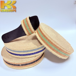Cinturino per sandali intrecciato a righe e floreale ricamato effetto paglia, fascia superiore per ciabatte e calzature casual - Product Image 2