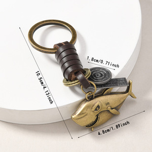 Llavero de Metal con Diseño Retro Punk Creativo, <span class=keywords><strong>Cuerda</strong></span> de Cuero Trenzada, Colgante de <span class=keywords><strong>Guitarra</strong></span>, Búho, Tortuga, Molino de Viento, Serpiente, Joyería, Regalo <span class=keywords><strong>para</strong></span> Hombre - Product Image 6