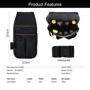 Draagbare, robuuste gereedschapsgordel voor elektriciens, verstelbare riem, riemclip, polyester voering, 3L capaciteit, voor buitengebruik, universeel gereedschap - Product Image 6