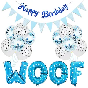 LETS PAWTY-Paquete de globos de fiesta para perros, decoración de pared de fondo para fiesta de cumpleaños de mascotas
