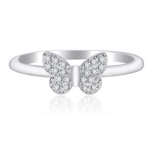 Anello Classico con Farfalla in Zirconi Micro-Pavé per Donne, Gioiello da Dito Creativo e alla Moda - Product Image 1