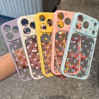 Coque de téléphone étoiles colorées pour iPhone 17 18 Pro Max 16 15 11 – Coque arrière transparente en acrylique 2-en-1 de protection instantanée