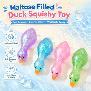 Jouets Squishy Canard Pailleté, Jouet Animal Doux à Presser Anti-Stress, Canard Coloré pour la Vente en Gros - Product Image 1