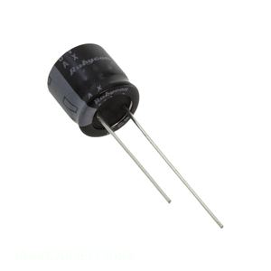 ตัวเก็บประจุแบบมีรูผ่าน820 uF ตัวเก็บประจุผ่านรูสำหรับ20% 10V รัศมี th 820 uF 10AX820MEFC10X9จากผู้จัดจำหน่ายที่ได้รับอนุญาต - Product Image 1