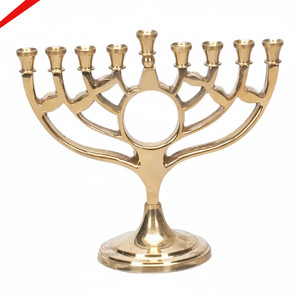 Premium Quality Handmade Designer 9 Branch Menorah Candle Holder For Home Temple - Product Image 1