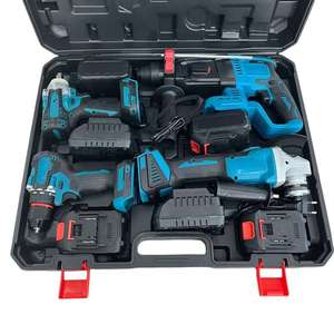 MM MMJ-SJT5 4-in-1 Akku-Werkzeugset mit Hartschalenkoffer Enthält Akkuschrauber Winkelschleifer Bohrhammer - Product Image 1