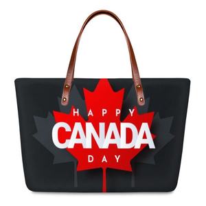 Canada Maple Leaf Flag Pattern Femme Sac à main pour cadeau POD Dropship Elegant Girl Tote Bag - Product Image 3