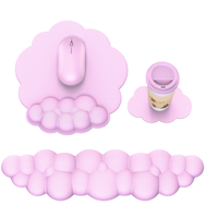 Ensemble de tapis de bureau en forme de nuage, anti-rayures, avec repose-poignets, support pour tasse et tapis de souris, 260x210mm, imperméable