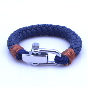 Pulsera Náutica Personalizada de Moda para Hombre, con Cuerda de Tela Náutica y Cierre de Acero Inoxidable Ajustable - Product Image 5