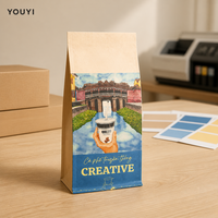 Sachets de café imprimés sur mesure et sacs à huit soudures latérales, emballage souple de taille personnalisée avec impression numérique pour la vente au détail de café