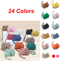 AndoBag dompet koin gajah lucu untuk wanita tas penyimpanan Mini kulit sapi asli modis dompet genggam wanita
