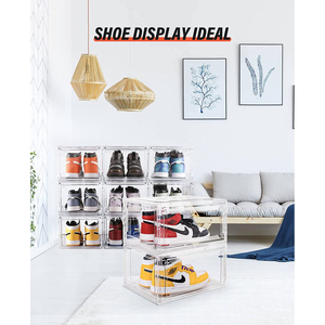 Boîtes à chaussures à ouverture frontale, en plastique, pour ranger et présenter les baskets, empilables, en acrylique transparent, pour les passionnés de sneakers - Product Image 4