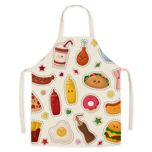 Tablier de cuisine unisexe léger en polyester effet lin, sans manches, avec motif fruits, réutilisable, idéal pour l'été et les tâches domestiques - Product Image 2