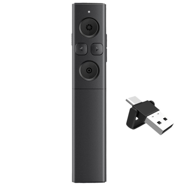 3A Rechargeable 2.4G Metal Case Red Wireless Clicker Presenter Laser Pointer USB/USB-C Receiver 50m Range Page Up/Down Meetings