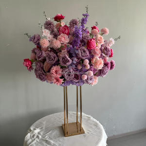 Décoration de table de mariage LFB01, boule de <span class=keywords><strong>fleurs</strong></span> artificielles <span class=keywords><strong>fuchsia</strong></span> prune rose violet de 50 cm, 60 cm, 70 cm, centre de table de mariage - Product Image 4